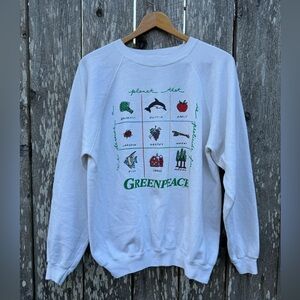 Vtg Greenpeace Hanes Sweatshirt “We deserve a planet that is pesticide free”